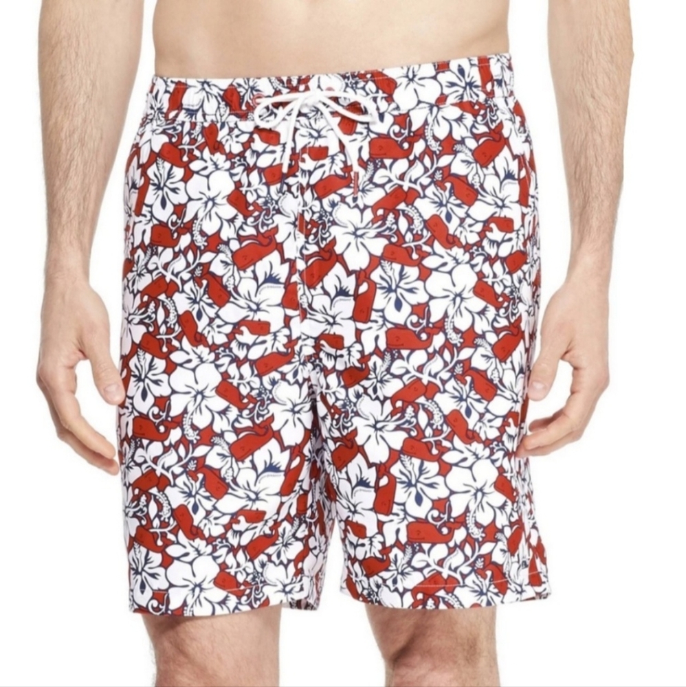 Vineyard Vines Hibiscus Whale Swim Trunks Mens Small
